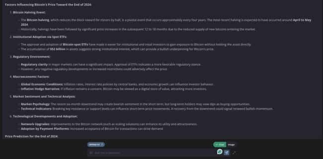 OpenAI的Chpgt o1 预测2024年底比特币价格：乐观可达10万，悲观或维持6-7万