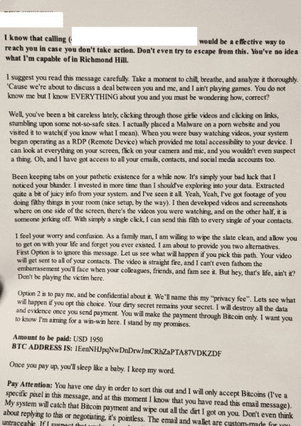 加拿大现比特币性勒索骗局，利用谷歌地图街景恐吓受害者