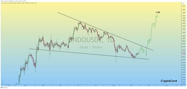 ONDO 代币价格上涨 7%，分析师预测 2024 年第四季度将迎来大幅上涨