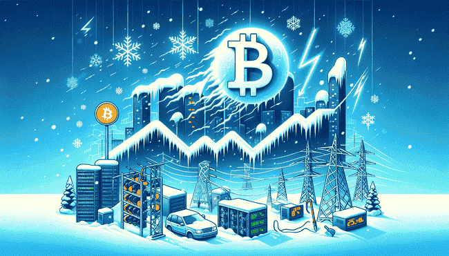 德州寒流致矿池受限电影响：比特币算力骤降25%