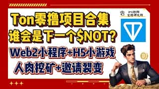 Ton零撸项目大盘点：Web2小程序+H5小游戏+Web3挖矿+邀请裂变，下一个$NOT或在其中？