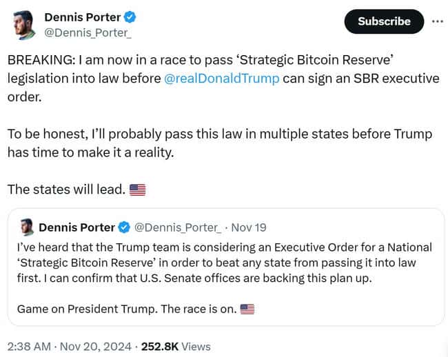 德克萨斯州首推比特币战略储备：中本聪行动基金引领