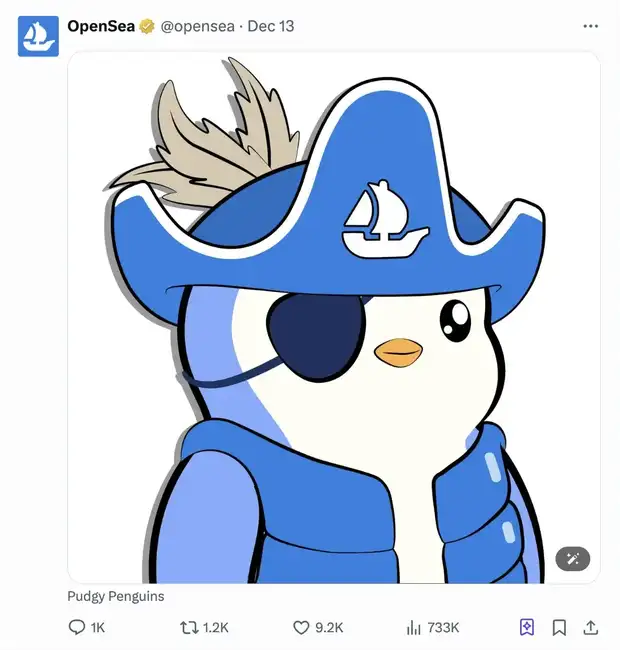 胖企鹅发币引爆NFT热潮，PENGU、Abstract与OpenSea如何实现共赢？