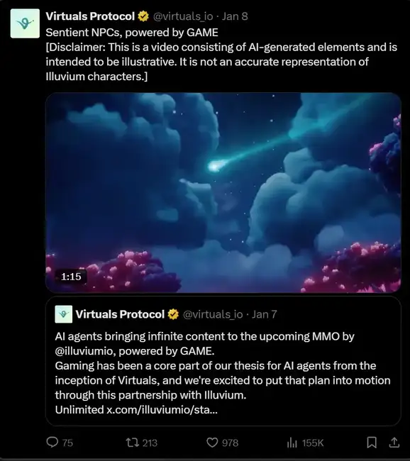 Virtuals在AI Agent平台中崭露头角，先发优势并非唯一秘诀