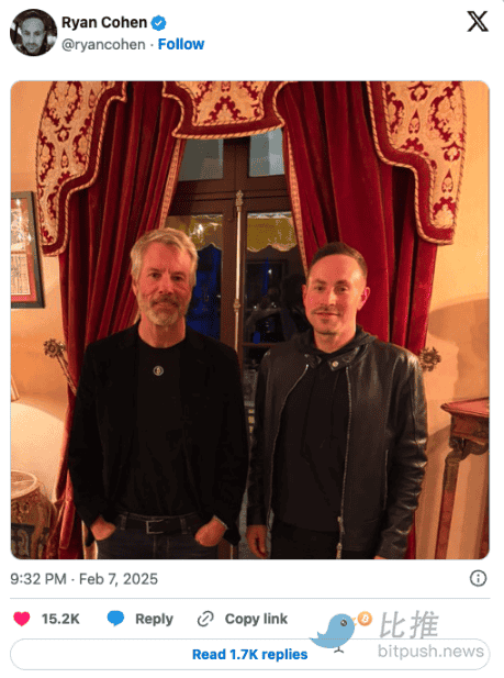 GameStop 创始人与 Saylor 合影，传美股老将或将涉足加密货币领域