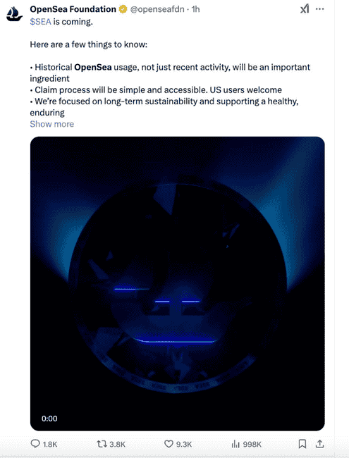 OpenSea七载沉浮,NFT交易所巨头终启发币之路