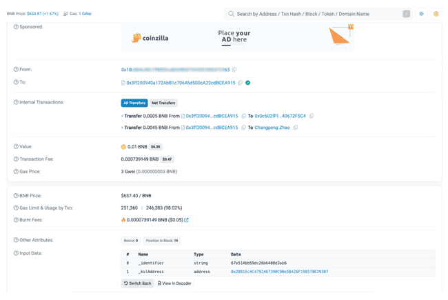 揭秘黑客技巧：仅用0.01 BNB如何白嫖CZ？