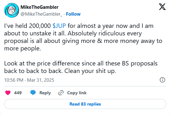 Solana生态治理实验告急：7500万JUP解锁或引发生态崩溃前兆