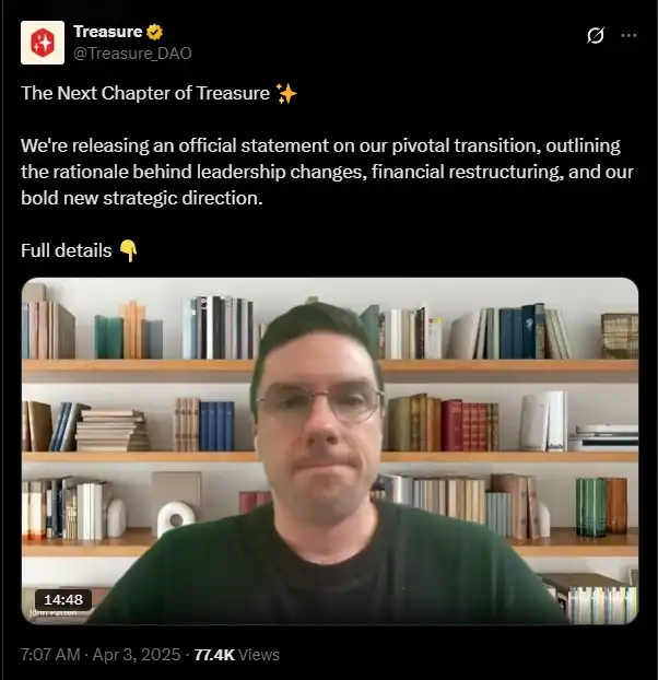 TreasureDAO：Web3版任天堂的陨落之路