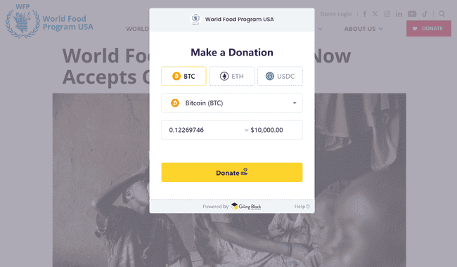 世界粮食计划署接受80种加密货币捐赠，比特币助力拯救饥饿孩童