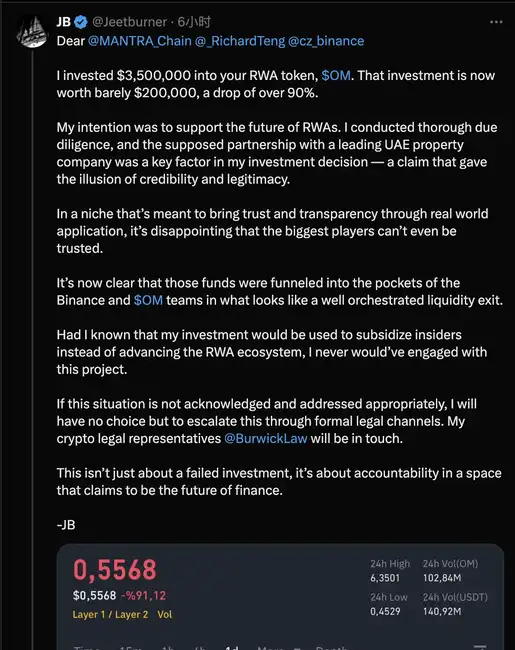 妖币OM市场异动：15分钟蒸发55亿后暴涨4倍，大跌原因何在？