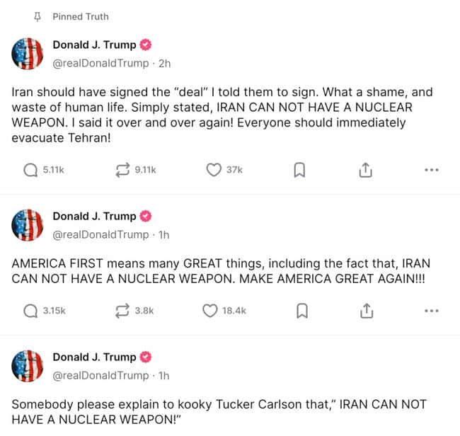 特朗普战争警告引爆币圈血案：比特币闪崩10.6万，中东战火烧毁25万仓位