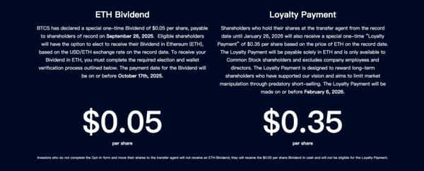 重磅：BTCS推全球首个以太坊股利方案，股东将直接领取ETH？