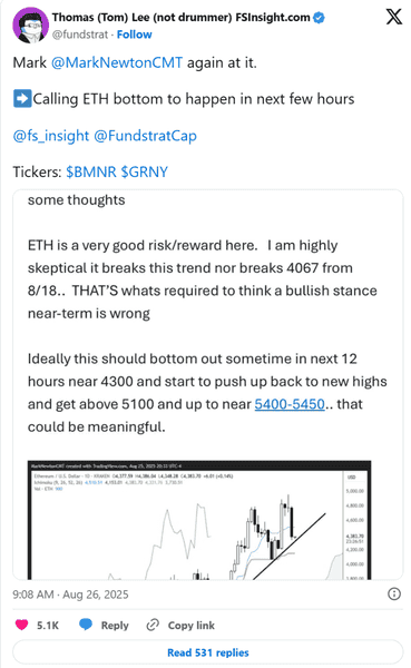 不信以太坊年底15000美元？回顾Tom Lee三年预测，看能否成真