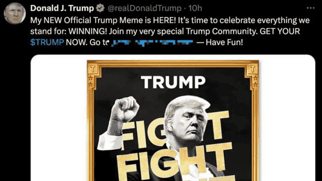 懂王发币,一人完胜三代人