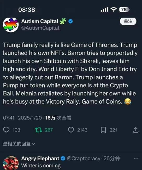 特朗普夫妇相继发币：政坛币圈齐震惊，市场反应成焦点