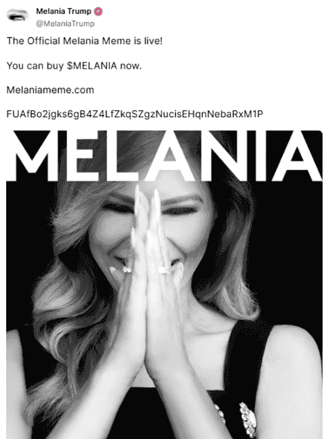 特朗普全家齐上阵！梅拉尼娅加密货币震撼发布，市值竟超老公一半！