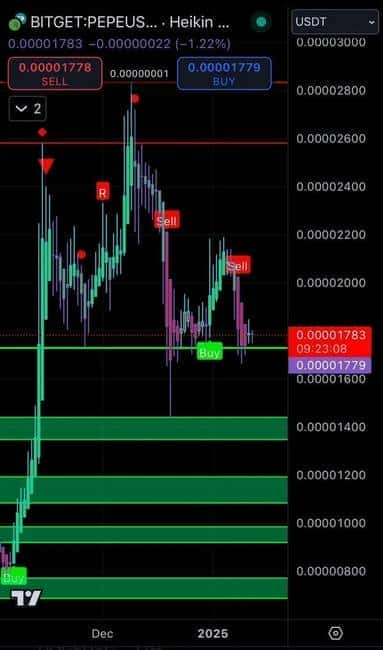 PEPE（佩佩币）价格考验关键支撑，逆转潜力与未来走势存疑