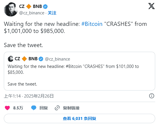 币安CZ推特热议：对比特币未来的大胆预测