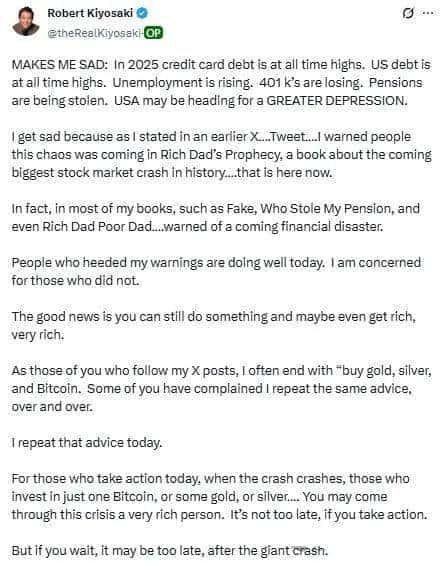 突发！比特币暴涨突破8.7万大关！富爸爸穷爸爸作者预测：年内有望冲击20万！