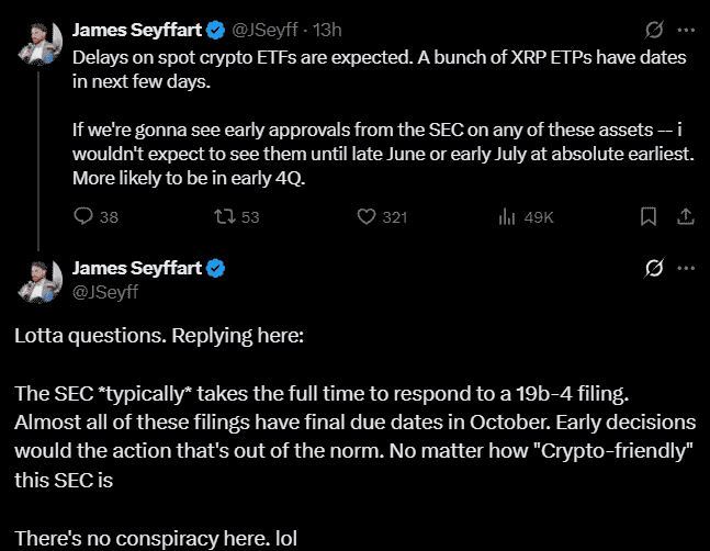 狗狗币ETF命运多舛，SEC批准遥遥无期？